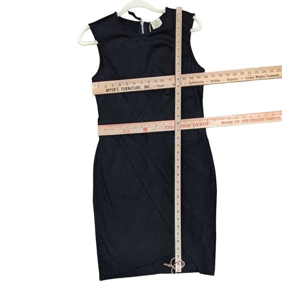 NWT Torn by Ronny Kobo NYC black stretch wrap detail sleeveless mini dress Large - Picture 3 of 11